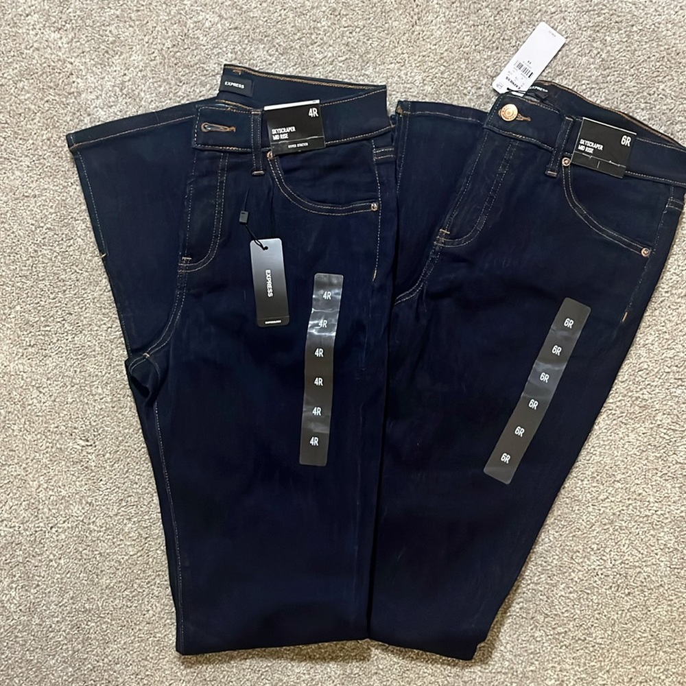 Express Mid Rise Rinse Skyscraper Jeans - Picture 6 of 6